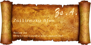 Zsilinszky Alex névjegykártya